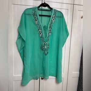 Embellished Green Women's Top